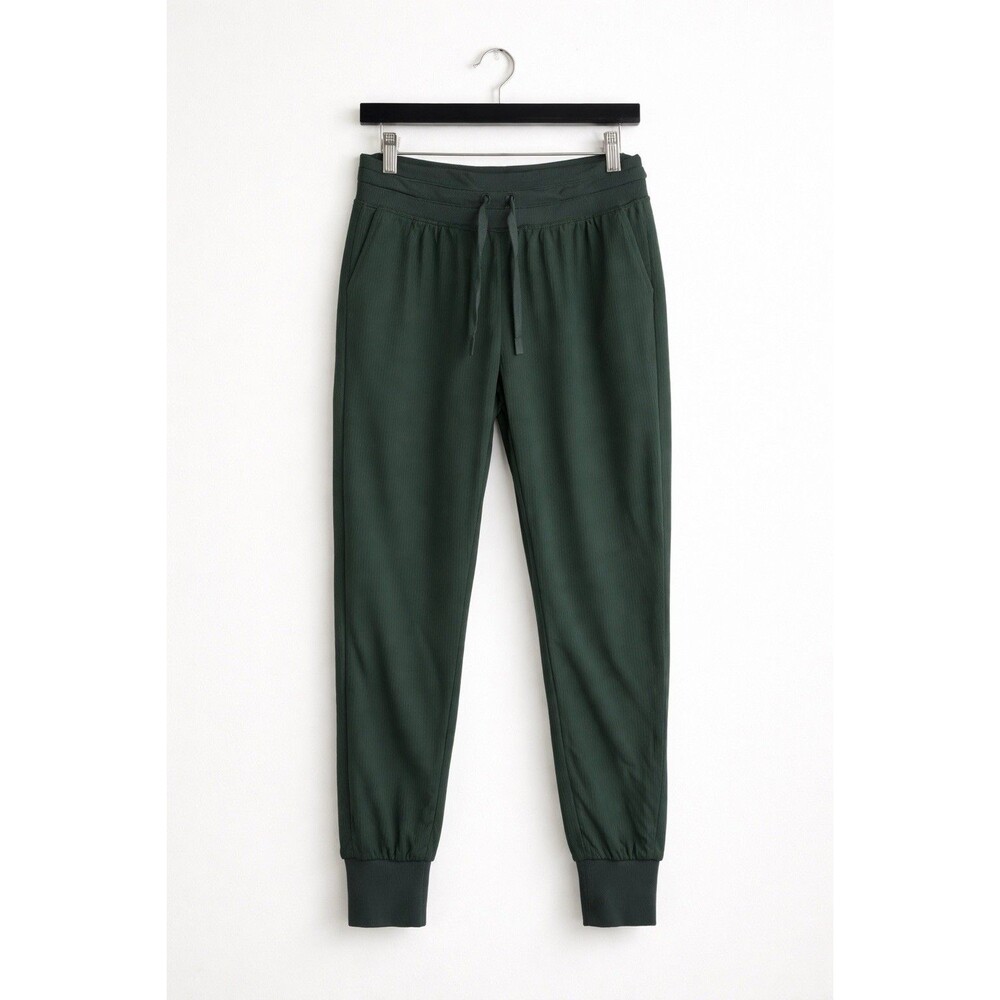 Lululemon Green Jogger Pants Size 6 Lightweight Ribbed Stretch Drawstring